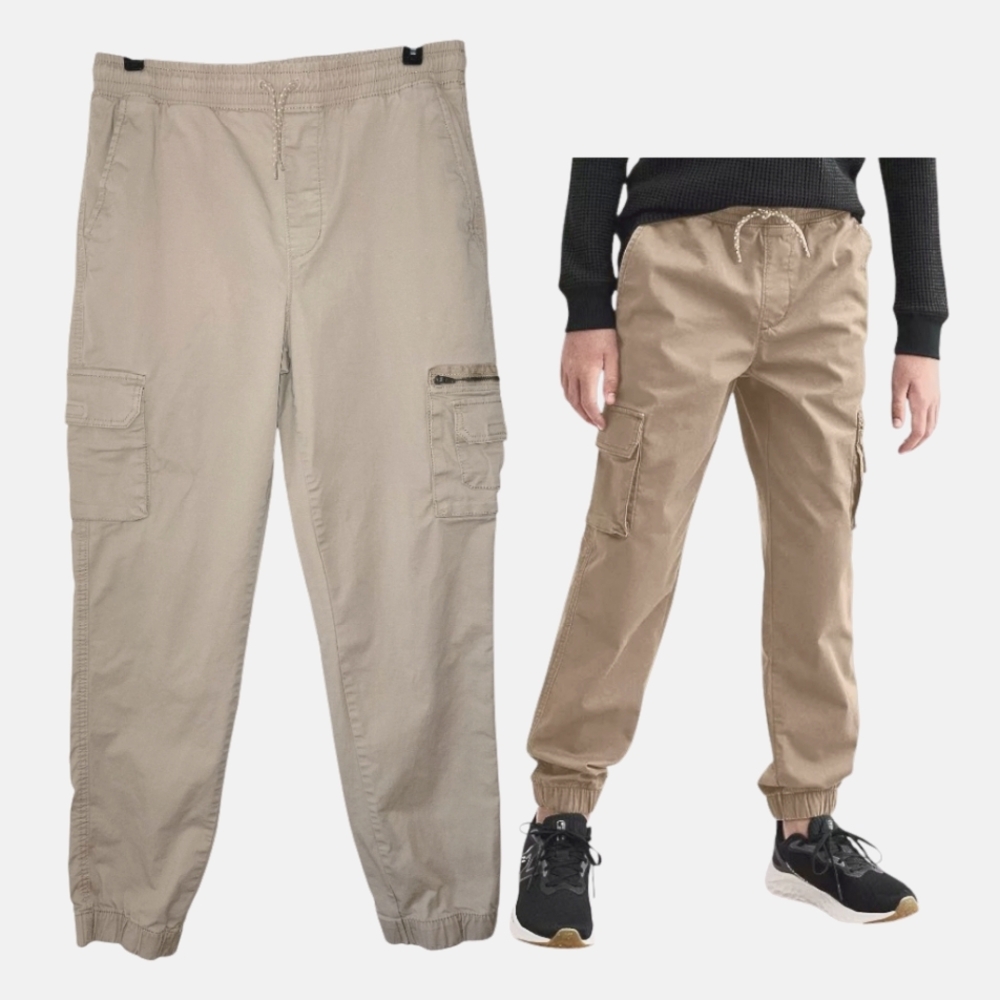 XL Sonoma Goods For Life Pull-On Cargo Joggers, Boys XL 18/20, Khaki,  VGUC